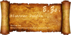 Blattner Zsófia névjegykártya